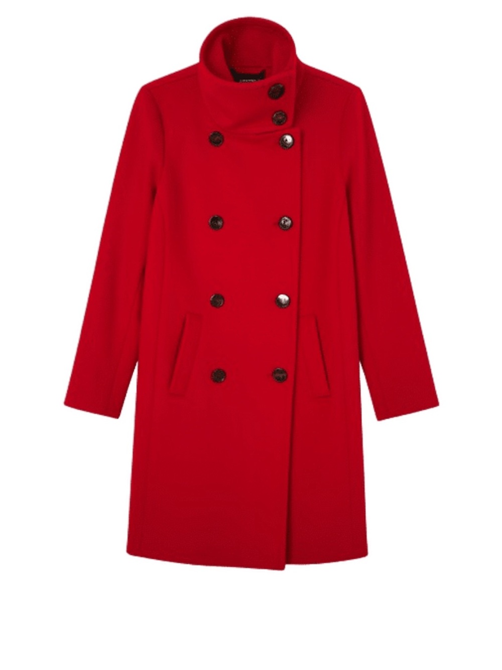 Ann Taylor Red Wool Funnel Neck Coat Size M